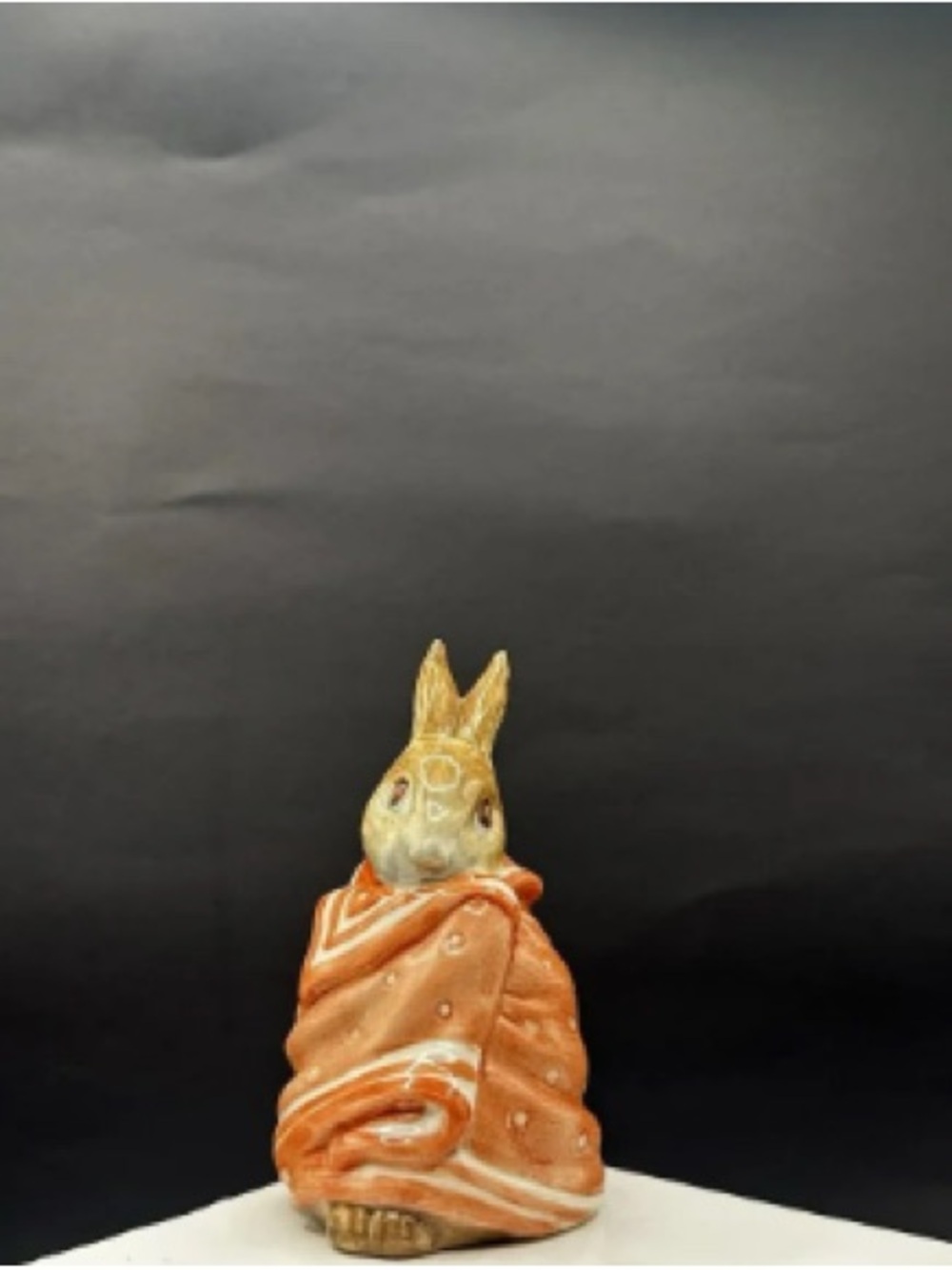 Orange Bunny Figurine Swaddled Plush Toy for Small Pets